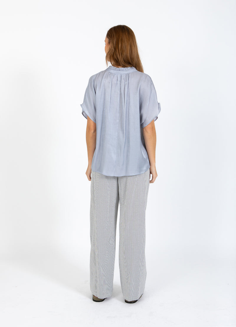 CC Heart CC HEART JOLIE METALLIC TOP MED RYNKER Shirt/Blouse Grey blue - 125