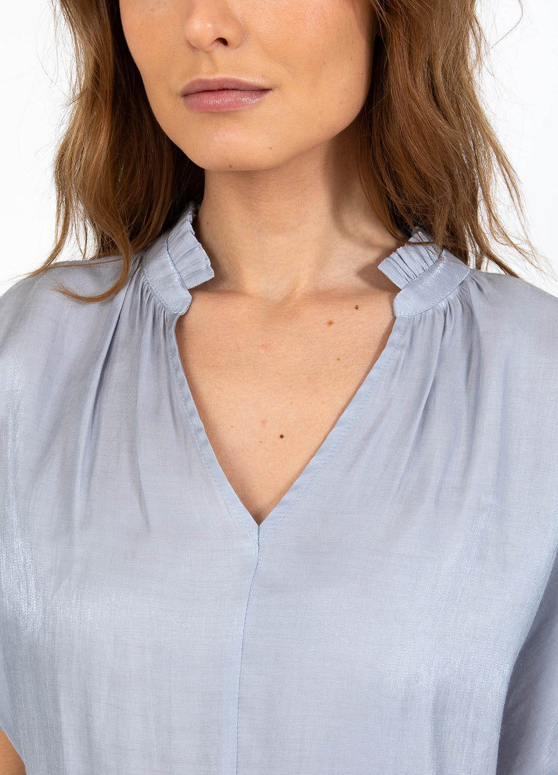CC Heart CC HEART JOLIE METALLIC TOP MED RYNKER Shirt/Blouse Grey blue - 125