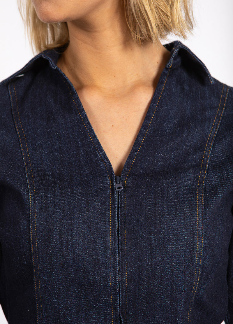 CC Heart CC HEART KALANI DENIM LYNLÅS SKJORTE Shirt/Blouse Dark denim blue - 587