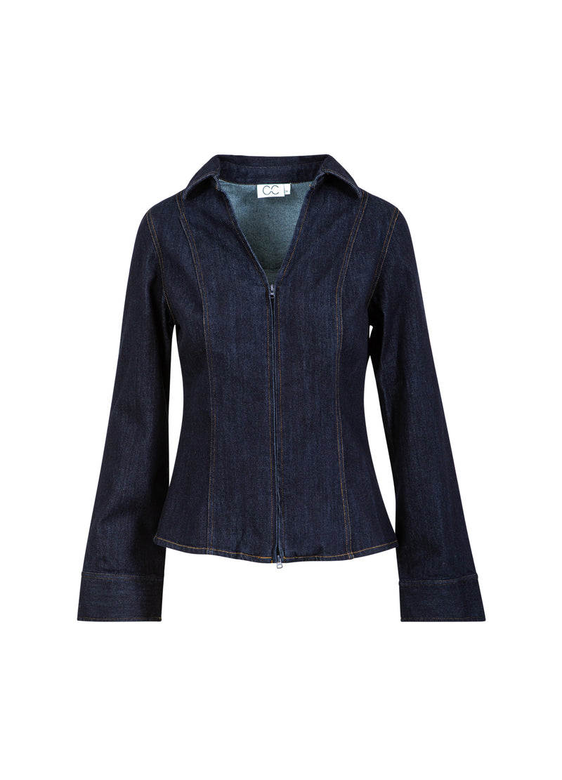 CC Heart CC HEART KALANI DENIM LYNLÅS SKJORTE Shirt/Blouse Dark denim blue - 587