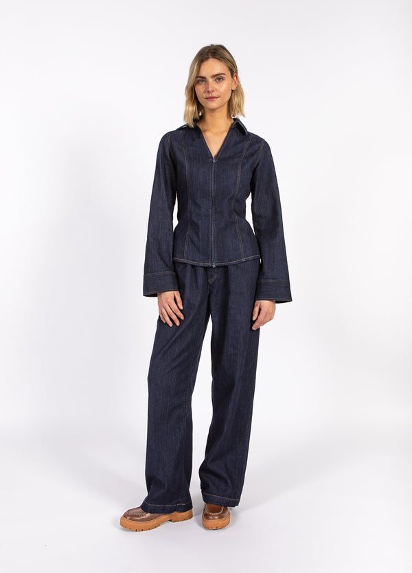 CC Heart CC HEART KALANI DENIM LYNLÅS SKJORTE Shirt/Blouse Dark denim blue - 587