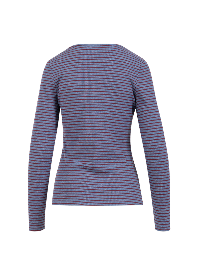 CC Heart CC HEART KAROLINE RIB TEE Shirt/Blouse Blue melange/bordeaux stripe - 514