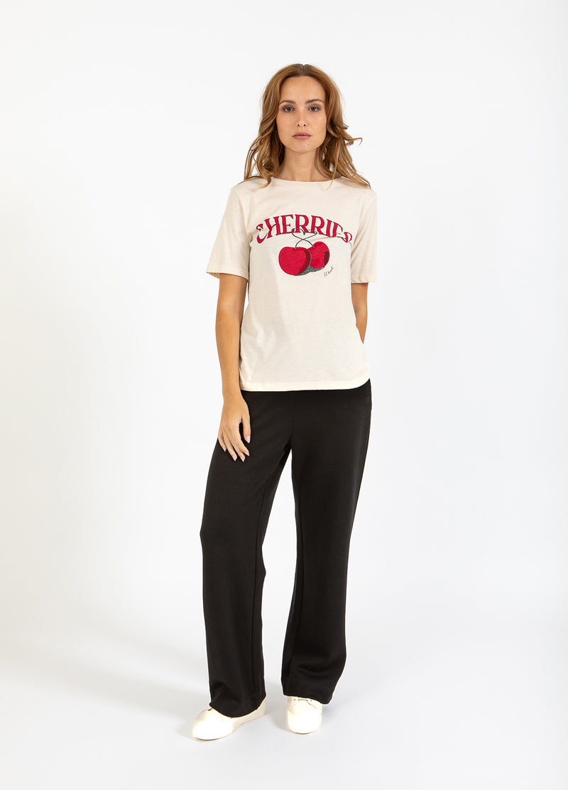 CC Heart CC HEART KIRSEBÆR T-SHIRT - MIDI ÆRME T-Shirt Creme - 241