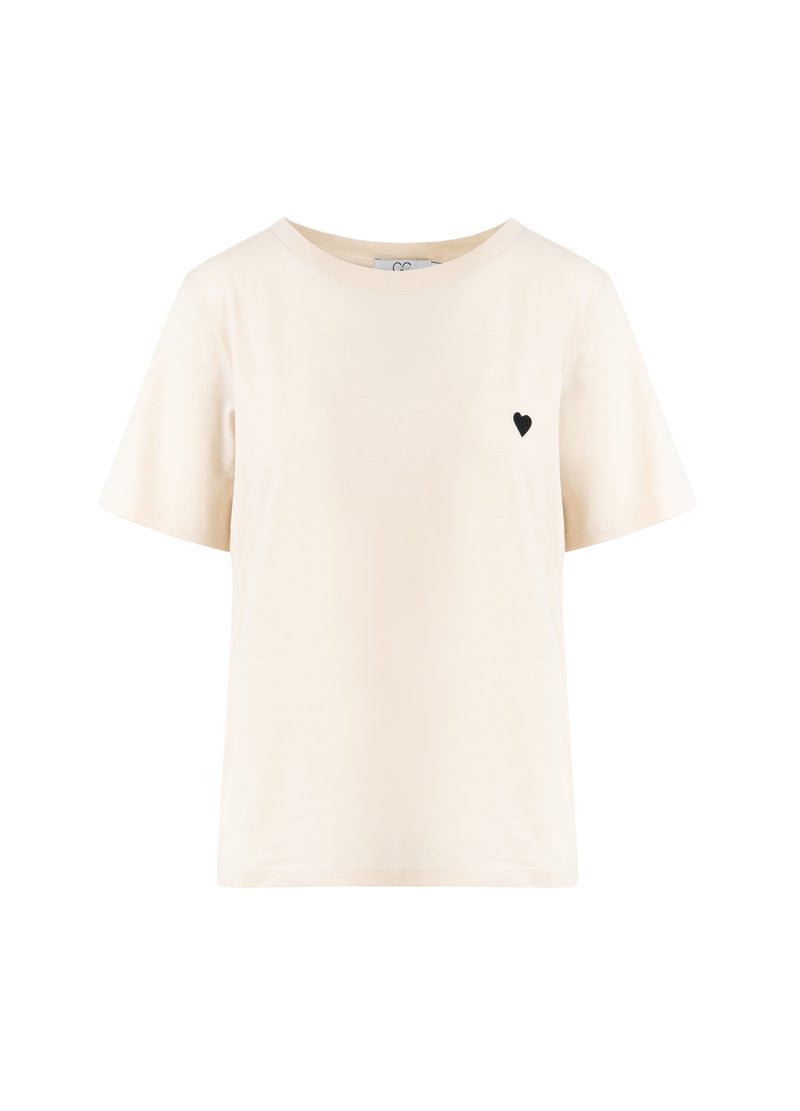 CC Heart CC HEART KISS TEE - MIDI ÆRME T-Shirt Creme - 241