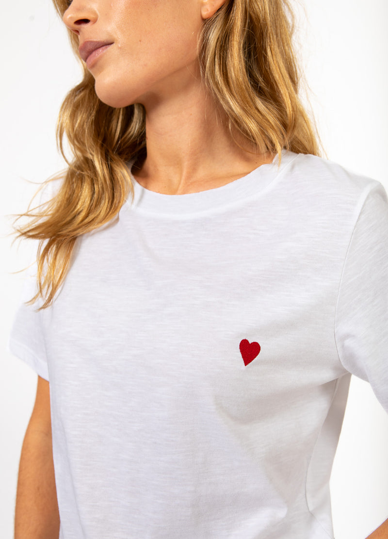 CC Heart CC HEART KISS TEE - MIDI ÆRME T-Shirt White - 200