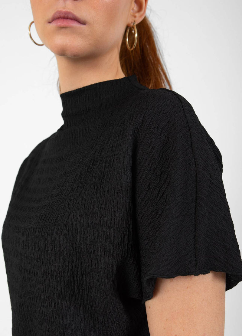 CC Heart CC HEART KORA DRAPERET HALS BLUSE Shirt/Blouse Black - 100
