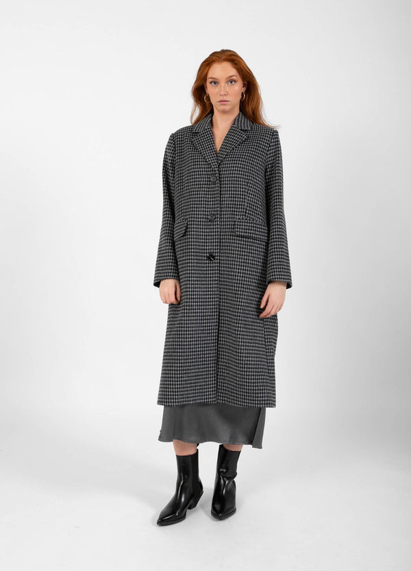 CC Heart CC HEART LEA KLASSISK LANG JAKKE Outerwear Grey/black check - 156