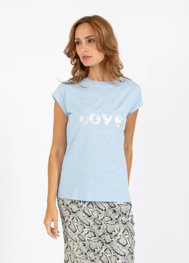 CC Heart CC HEART LOVE T-SHIRT - KORTÆRME T-Shirt Powder blue - 588