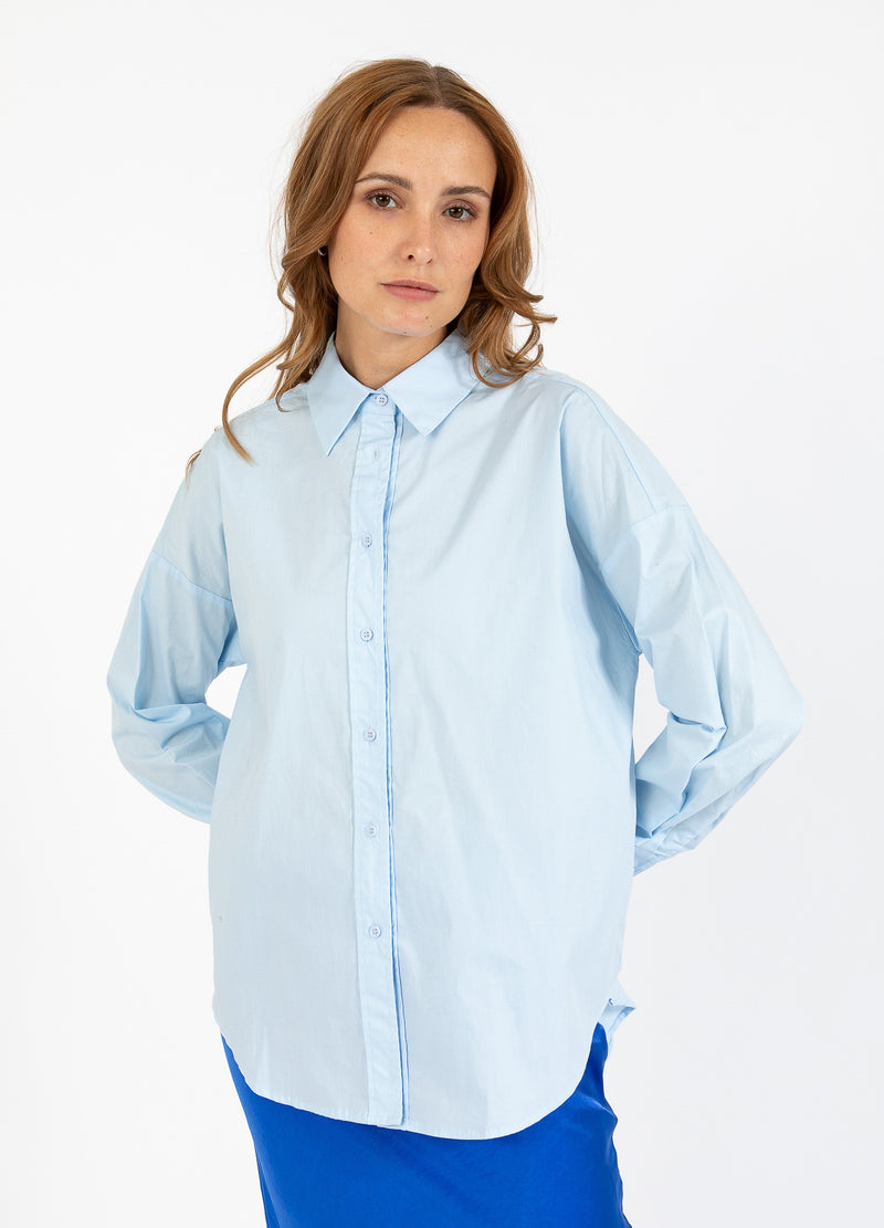 CC Heart CC HEART MILLIE ENSFARVET LØS SKJORTE Shirt/Blouse Light blue - 535