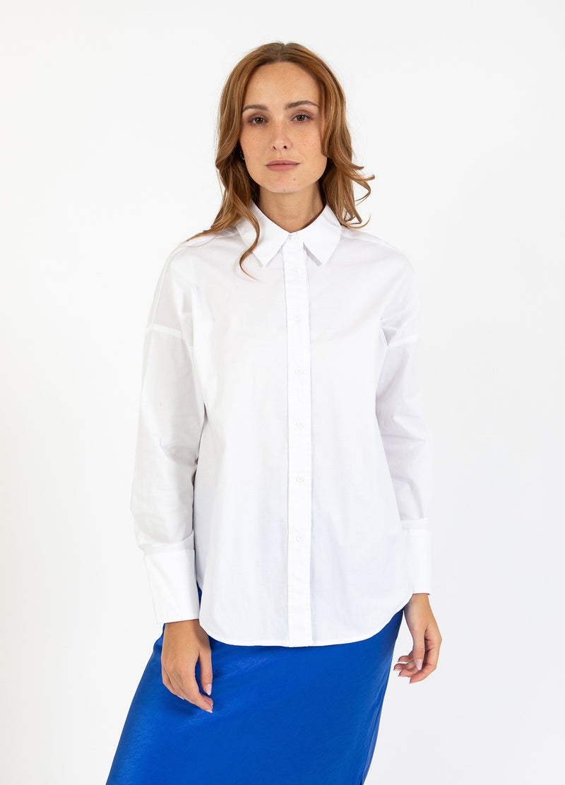 CC Heart CC HEART MILLIE ENSFARVET LØS SKJORTE Shirt/Blouse White - 200