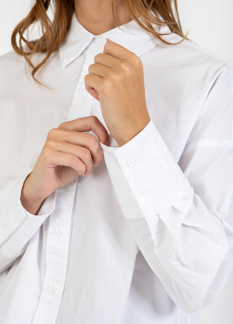 CC Heart CC HEART MILLIE ENSFARVET LØS SKJORTE Shirt/Blouse White - 200