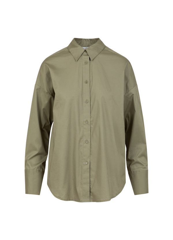 CC Heart CC HEART MILLIE ENSFARVET LØS SKJORTE Shirt/Blouse Khaki - 467
