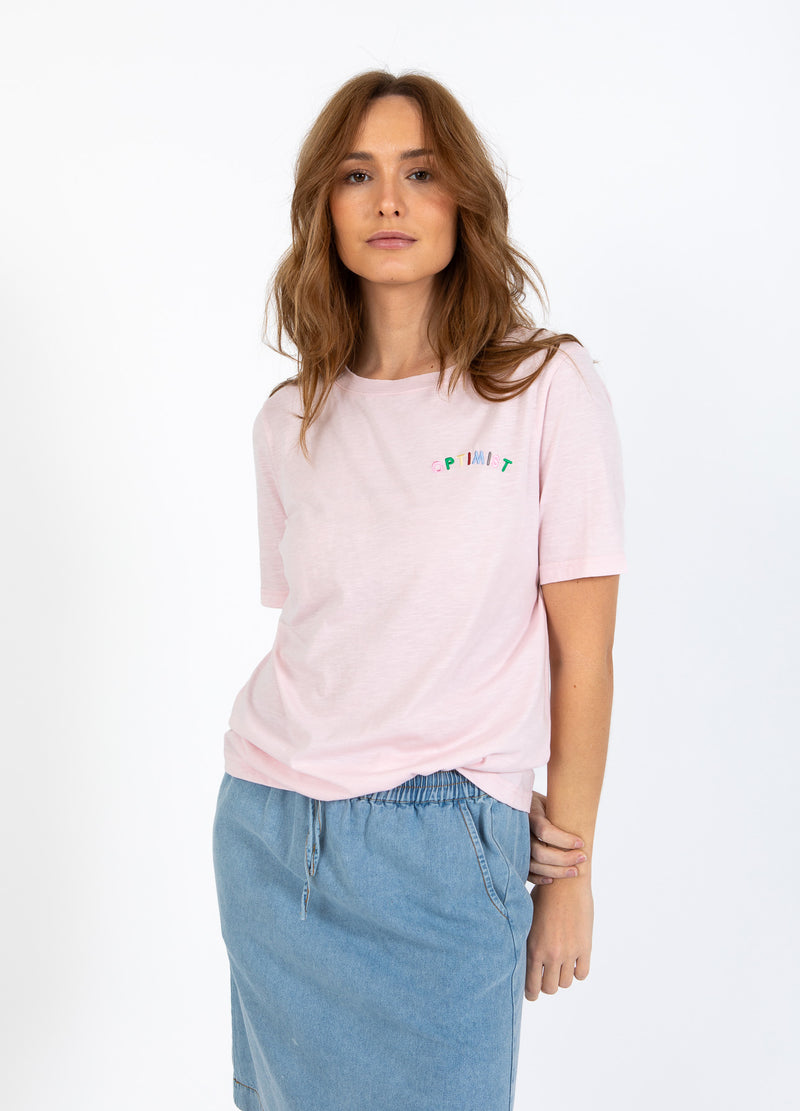 CC Heart CC HEART OPTIMIST TEE - MIDI ÆRME T-Shirt Daisy Pink - 600