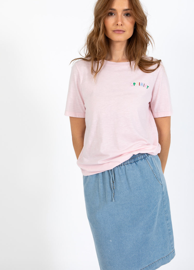 CC Heart CC HEART OPTIMIST TEE - MIDI ÆRME T-Shirt Daisy Pink - 600