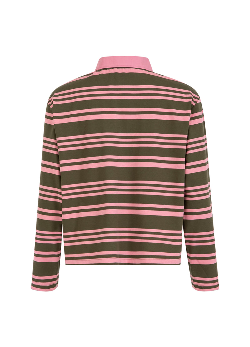 CC Heart CC HEART POLOSKJORT MED LANGERMÆR Shirt/Blouse Army/pink stripe - 461