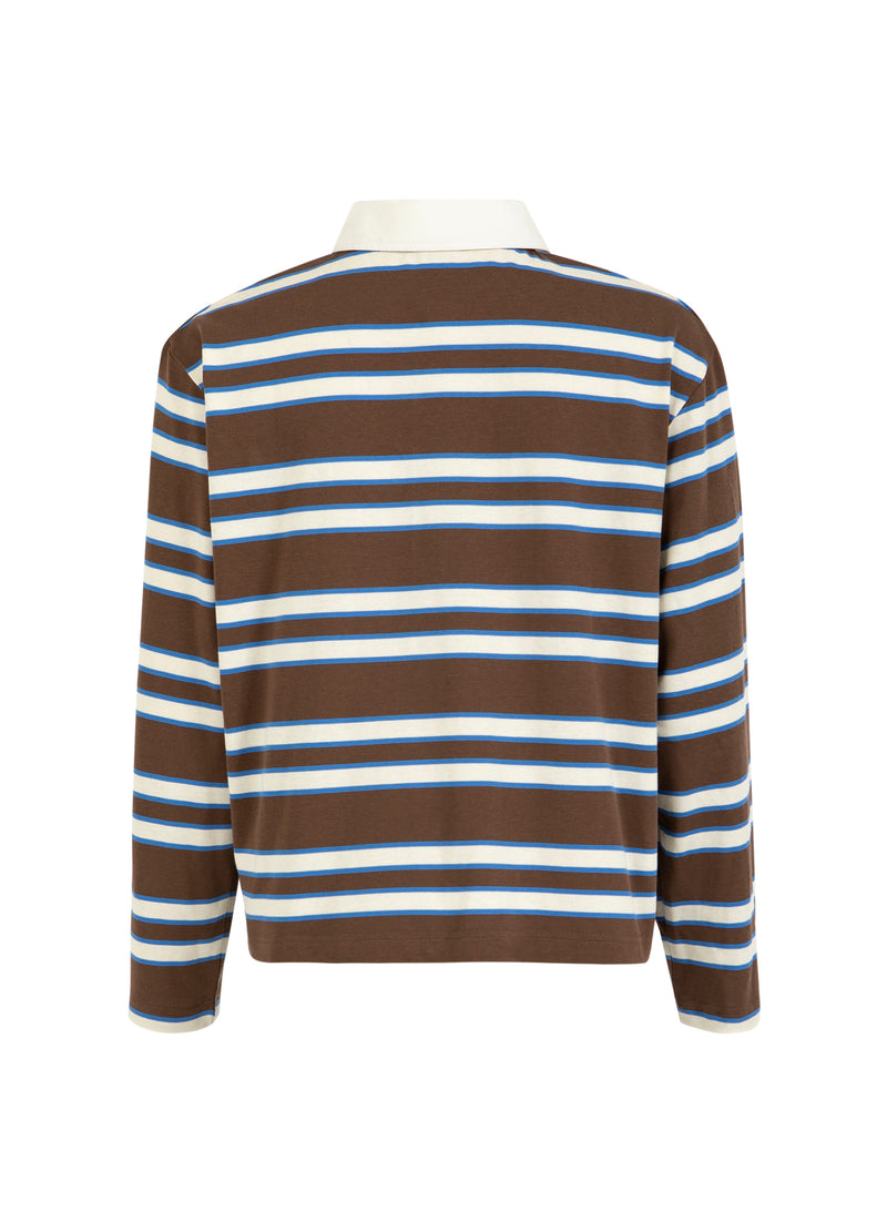 CC Heart CC HEART POLOSKJORT MED LANGERMÆR Shirt/Blouse Brown/creme stripe - 357