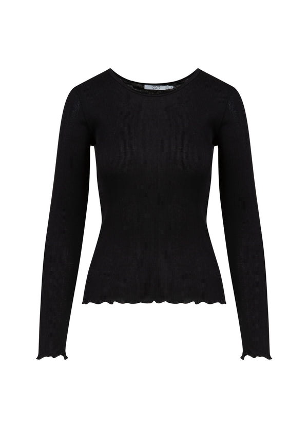 CC Heart CC HEART POPPY SILKE RIB BLUSE Shirt/Blouse Black - 100