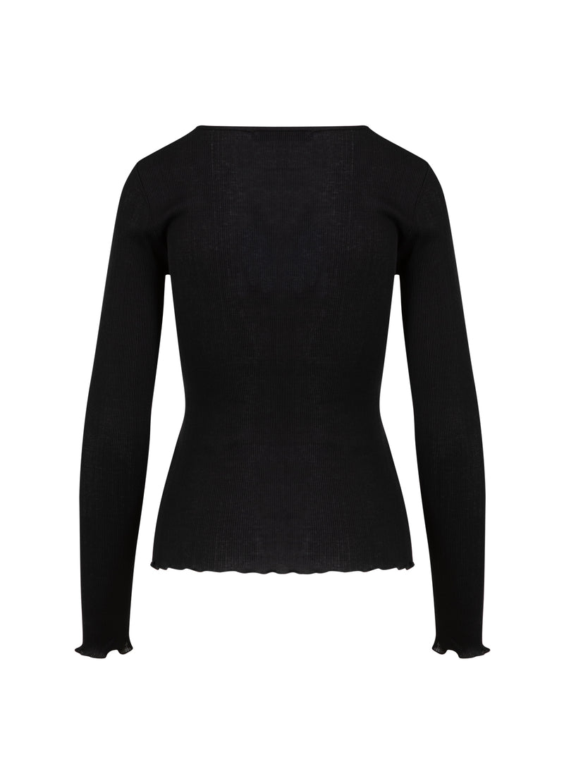 CC Heart CC HEART POPPY SILKE RIB BLUSE Shirt/Blouse Black - 100