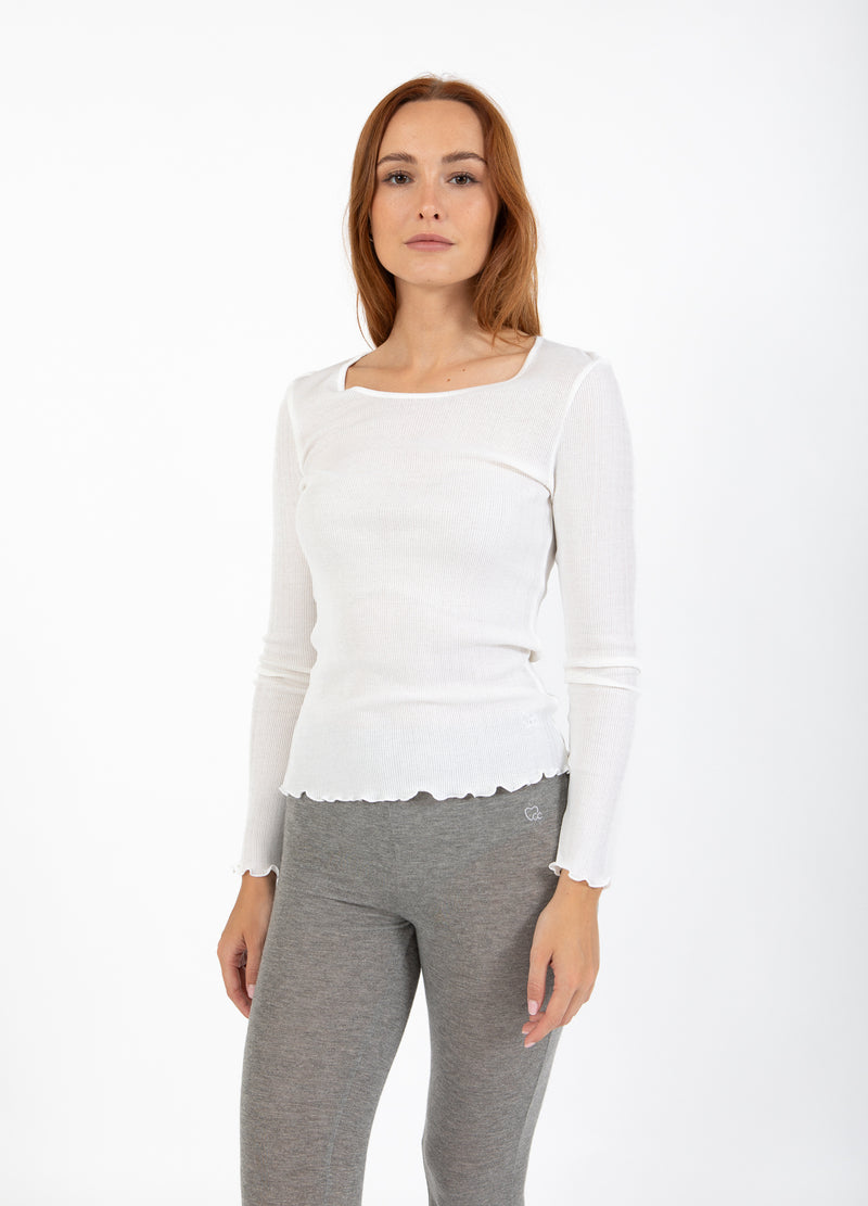 CC Heart CC HEART POPPY SILKE RIB BLUSE Shirt/Blouse White - 200