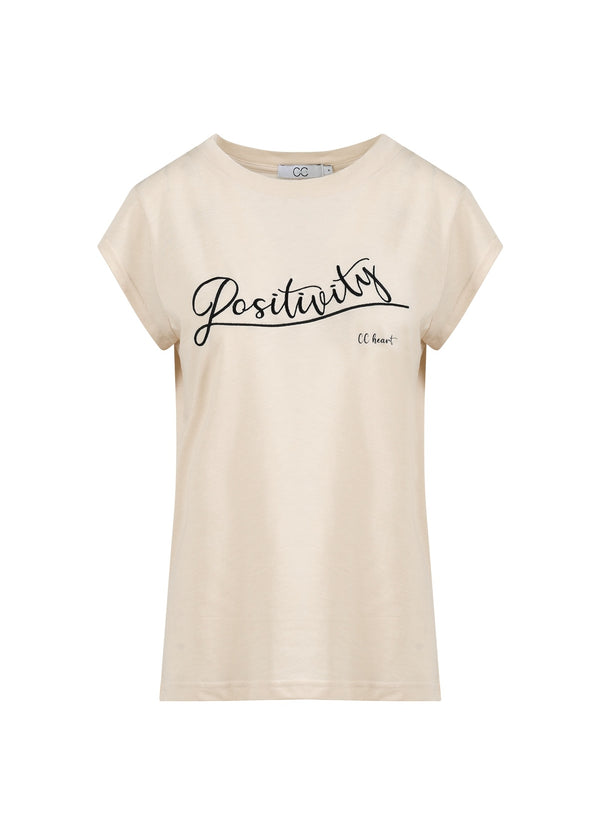 CC Heart CC HEART POSITIVITY T-SHIRT - KORTÆRME T-Shirt Creme - 241