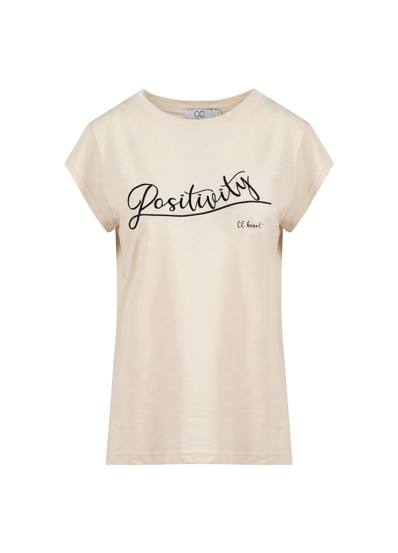 CC Heart CC HEART POSITIVITY T-SHIRT - KORTÆRME T-Shirt Creme - 241