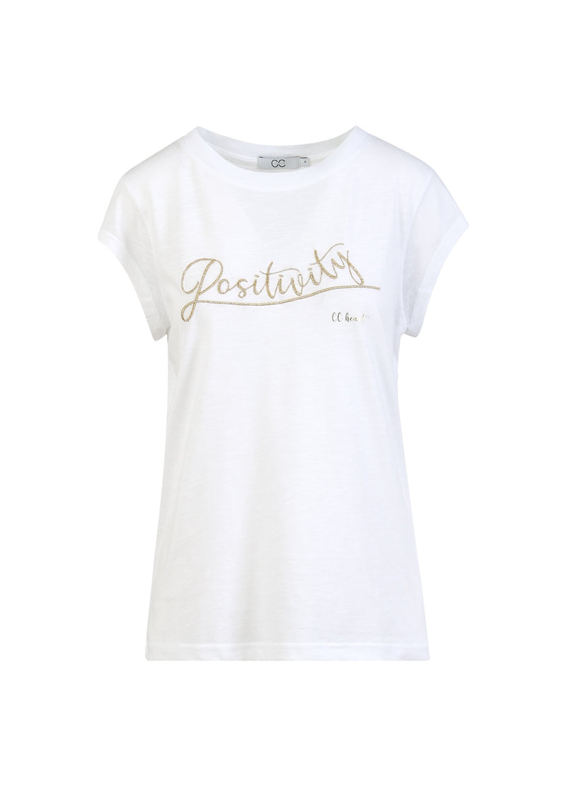 CC Heart CC HEART POSITIVITY T-SHIRT - KORTÆRME T-Shirt White/gold - 200