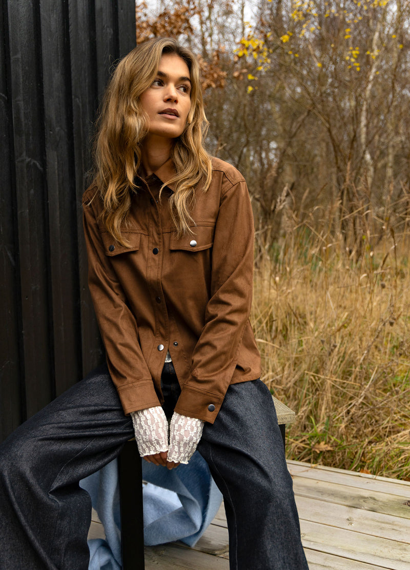 CC Heart CC HEART ROMY SKJORTEJAKKE Outerwear Chocolate brown - 349