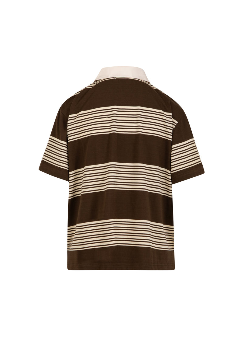 CC Heart CC HEART RUTH POLOTRØJE KORTÆRMET Shirt/Blouse Brown stripe - 344