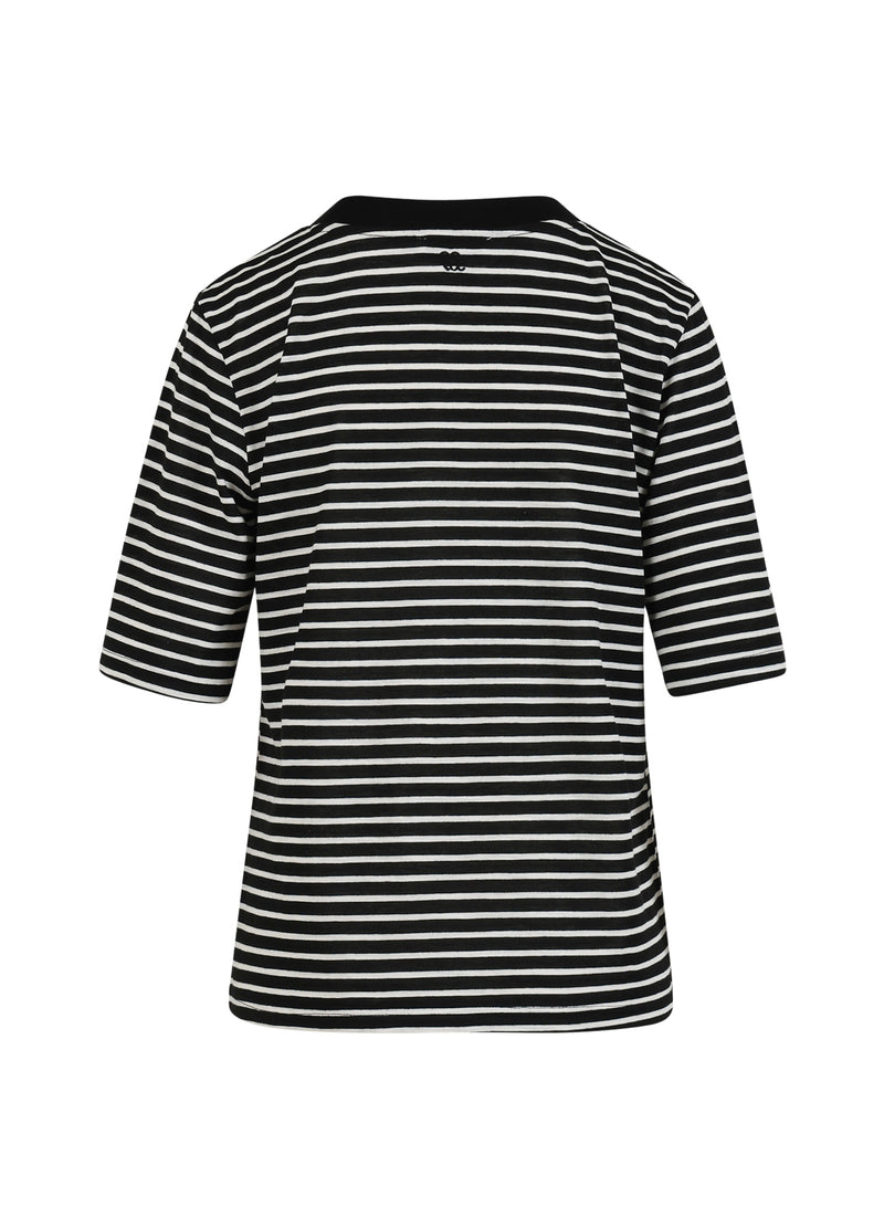 CC Heart CC HEART SILLA STRIBET KORTÆRMET T-SHIRT T-Shirt Black/off white stripes - 105