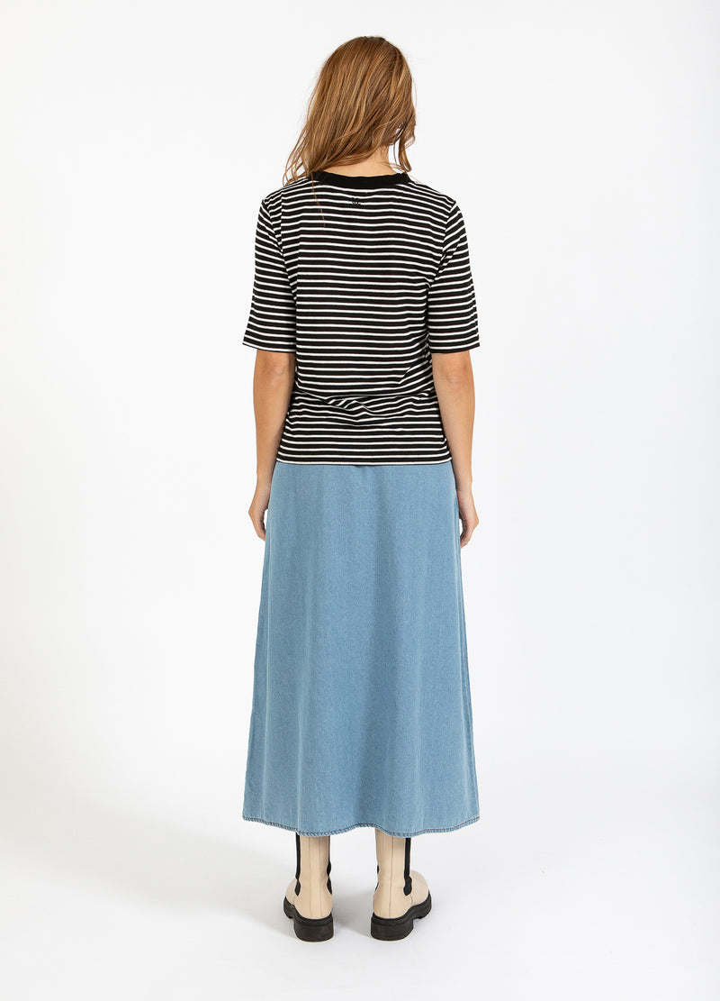 CC Heart CC HEART SILLA STRIBET KORTÆRMET T-SHIRT T-Shirt Black/off white stripes - 105