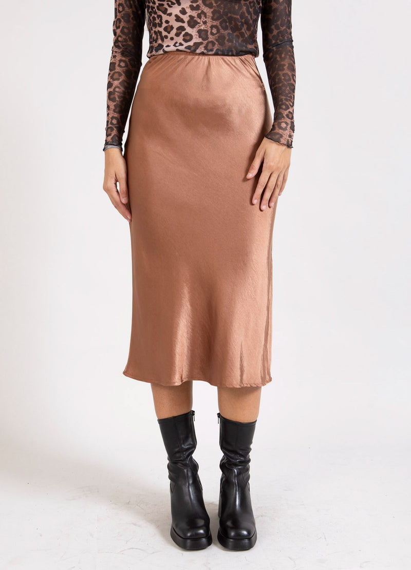 CC Heart CC HEART SKYLER MEDI NEDERDEL Skirt Metallic brown - 333