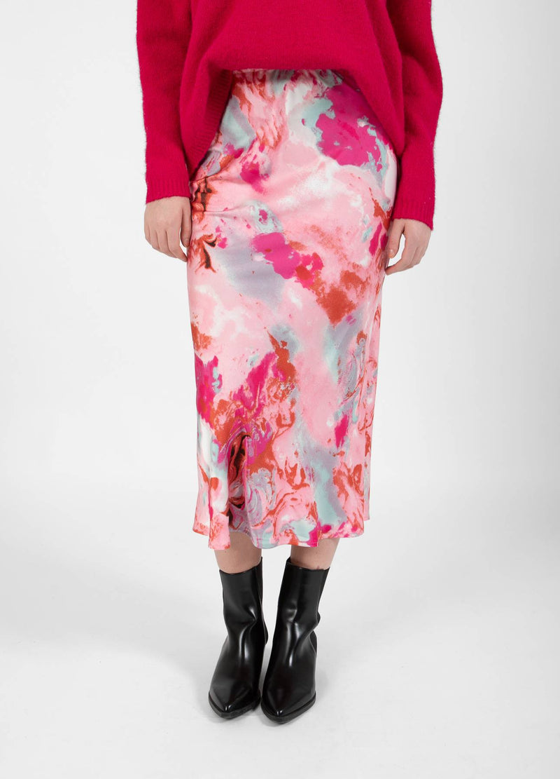 CC Heart CC HEART SKYLER MEDI NEDERDEL MED PRINT Skirt Red/pink flower - 661