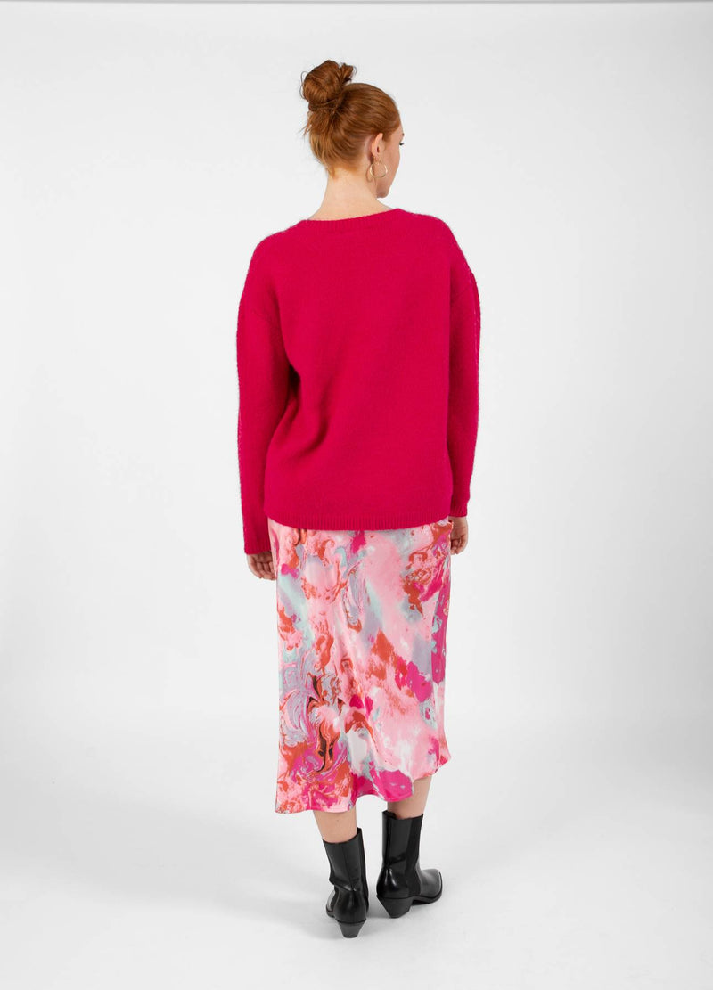 CC Heart CC HEART SKYLER MEDI NEDERDEL MED PRINT Skirt Red/pink flower - 661