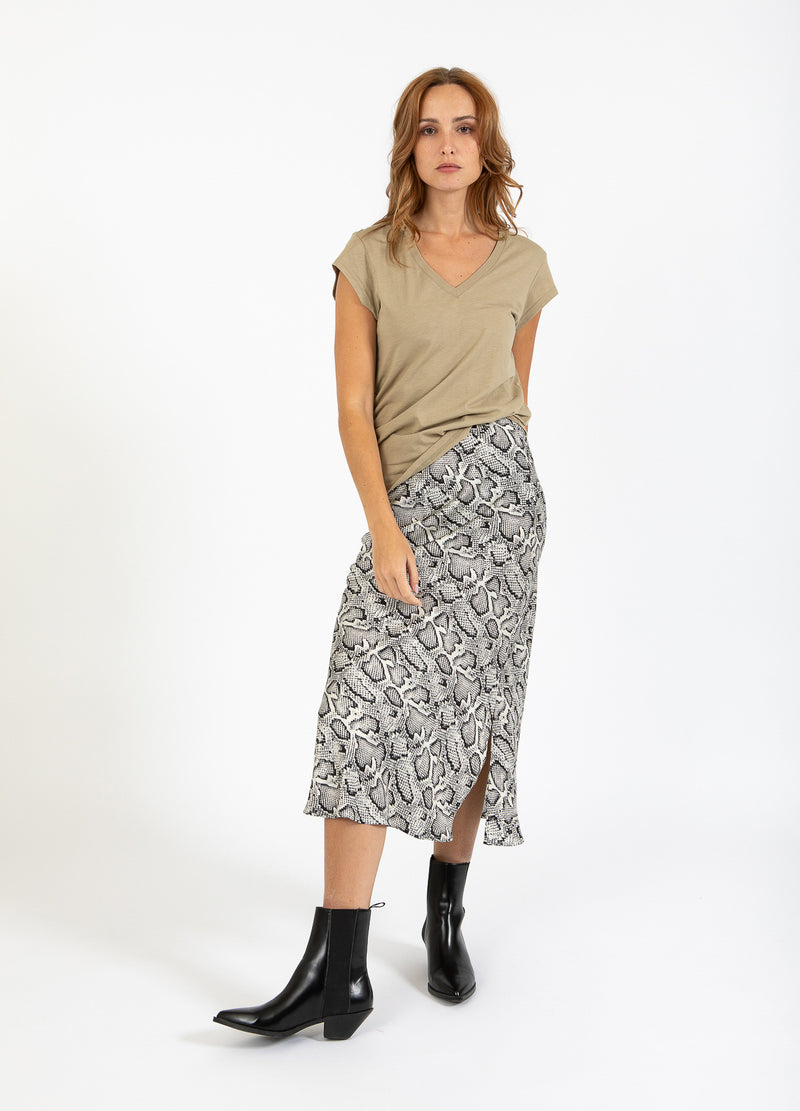 CC Heart CC HEART SKYLER MEDI NEDERDEL MED PRINT Skirt White snake print - 270