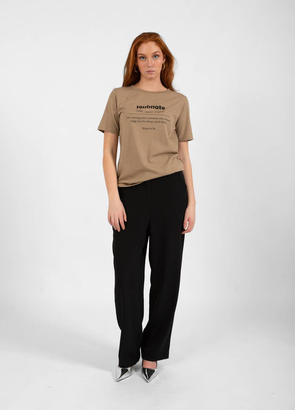 CC Heart CC HEART SOULMATE T-SHIRT - MELLEM ÆRME T-Shirt Warm Sand - 307