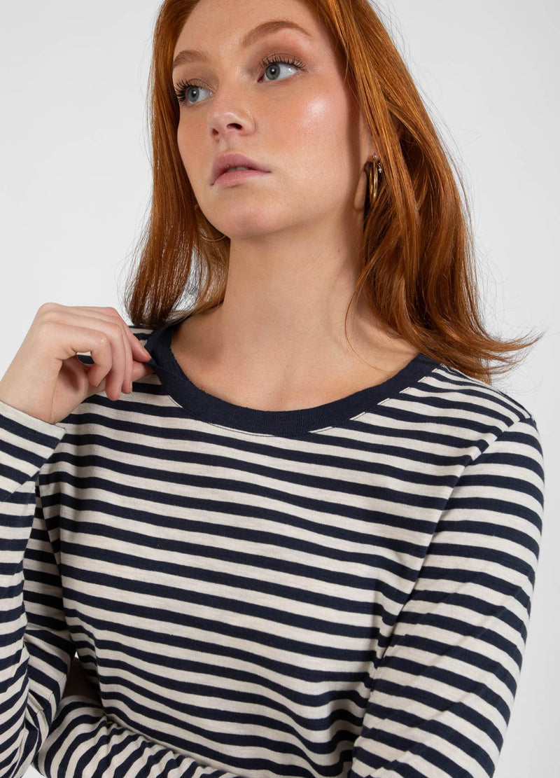 CC Heart CC HEART STRIPE LANG T-SHIRT T-Shirt Night sky blue/cream - 962