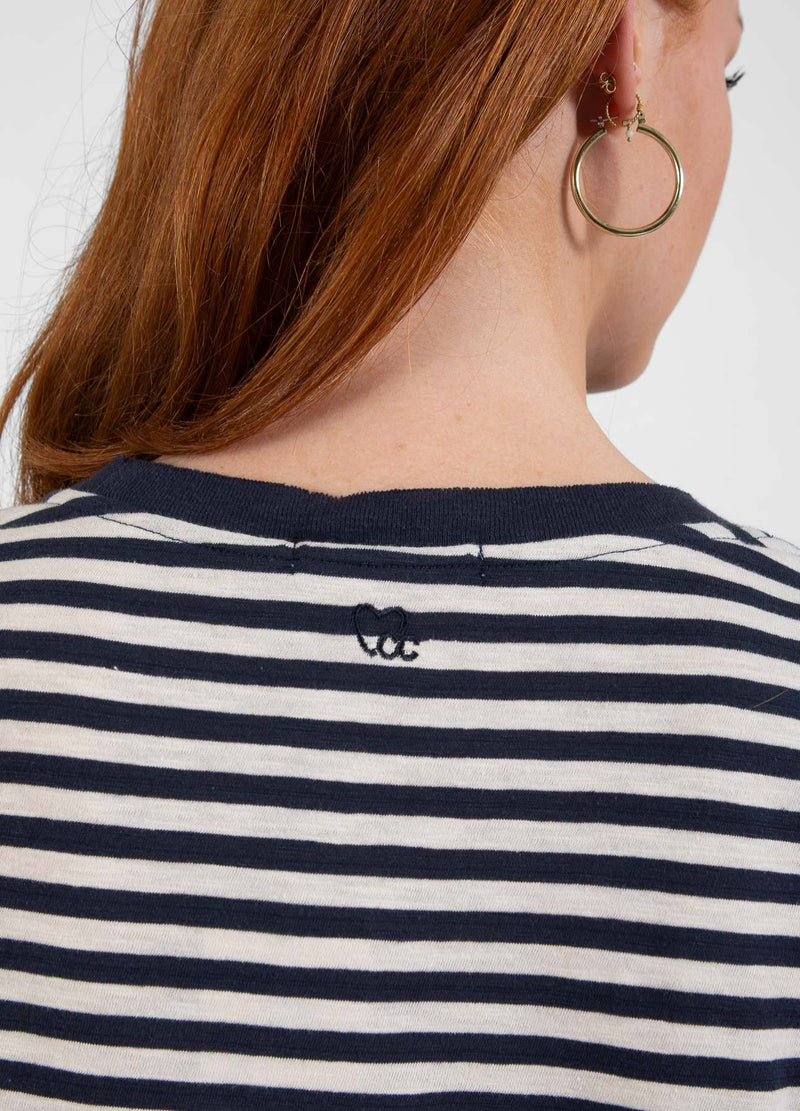 CC Heart CC HEART STRIPE LANG T-SHIRT T-Shirt Night sky blue/cream - 962