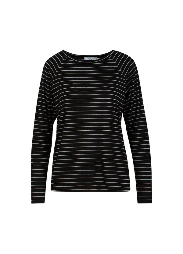 CC Heart CC HEART VALERIE STRIBET LANGÆRMET TEE T-Shirt Black lurex stripe - 100