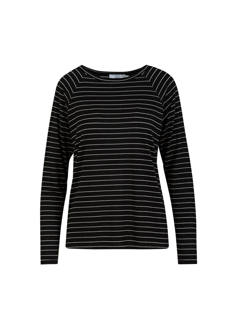 CC Heart CC HEART VALERIE STRIBET LANGÆRMET TEE T-Shirt Black lurex stripe - 100