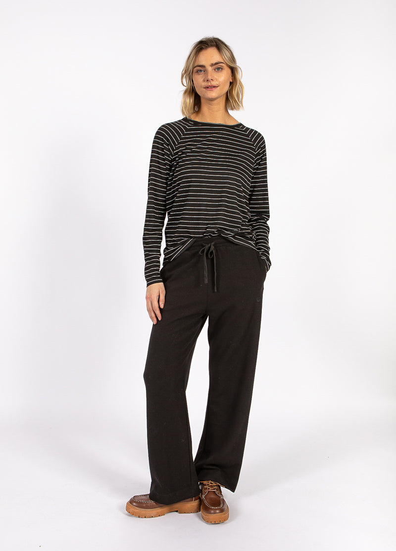 CC Heart CC HEART VALERIE STRIBET LANGÆRMET TEE T-Shirt Black lurex stripe - 100