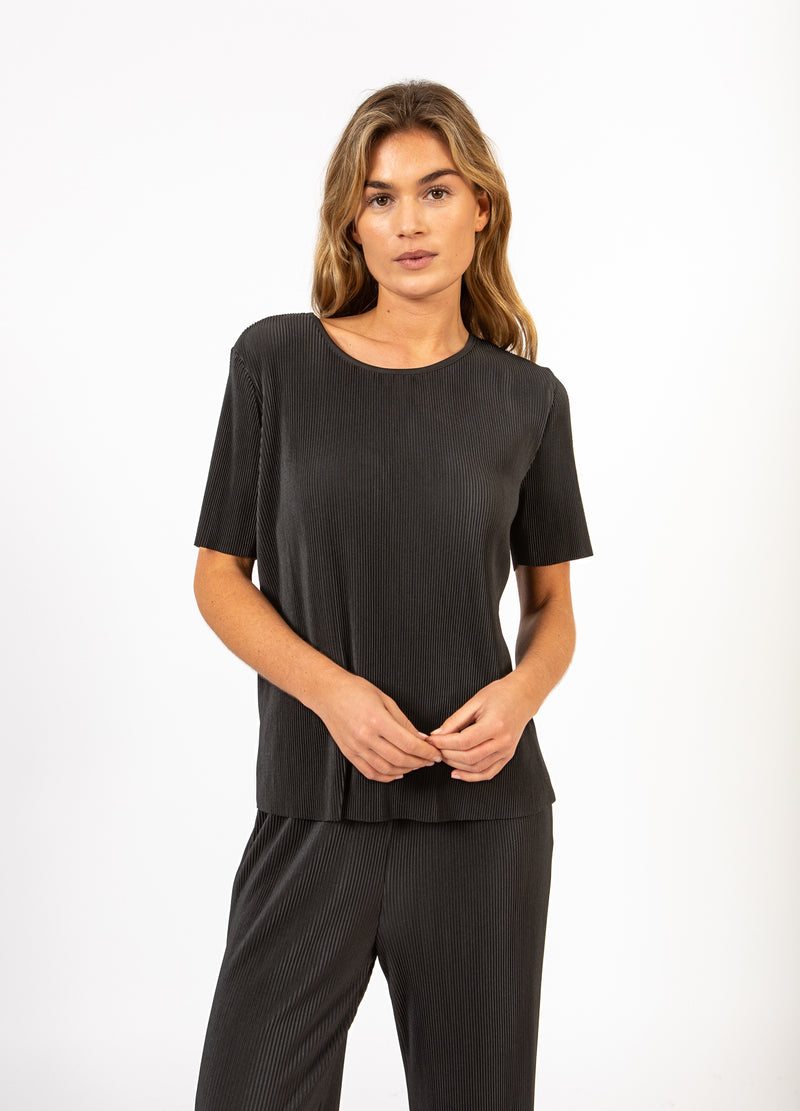 CC Heart CC HEART VIVIAN KORTÆRMET BLUSE Shirt/Blouse Black - 100
