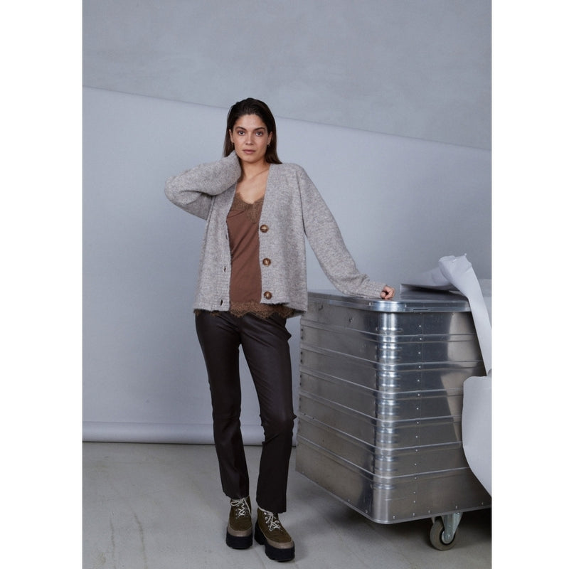 Coster Copenhagen CROPPED LÆDERLEGGINGS Pants Night Brown - 303