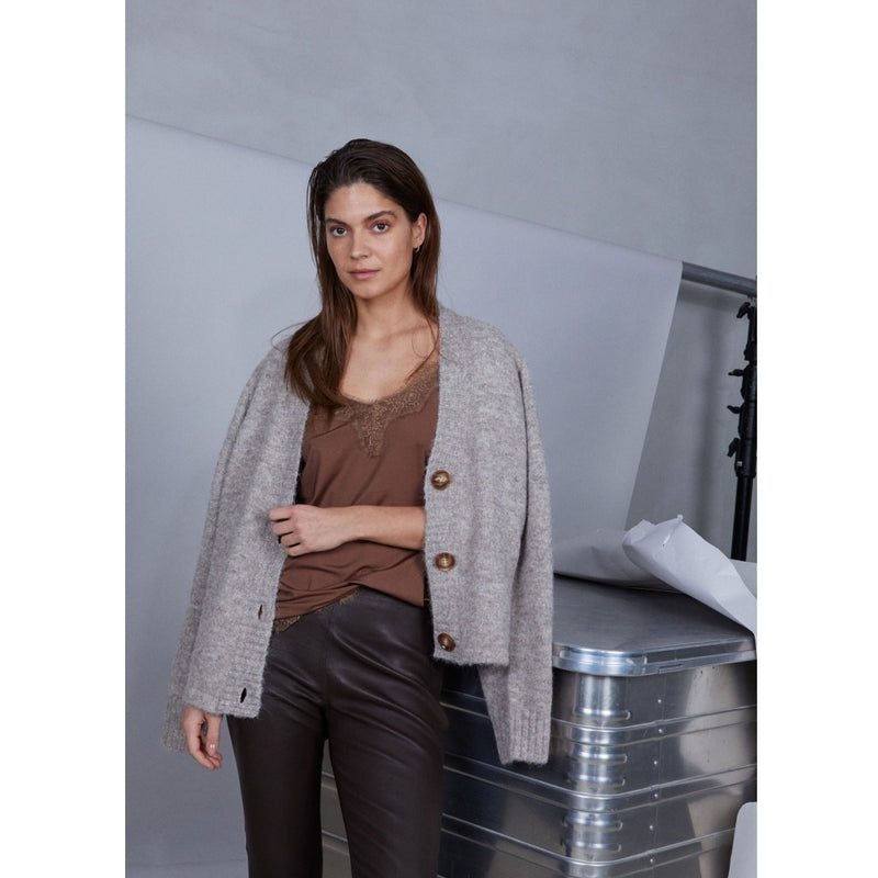 Coster Copenhagen CROPPED LÆDERLEGGINGS Pants Night Brown - 303
