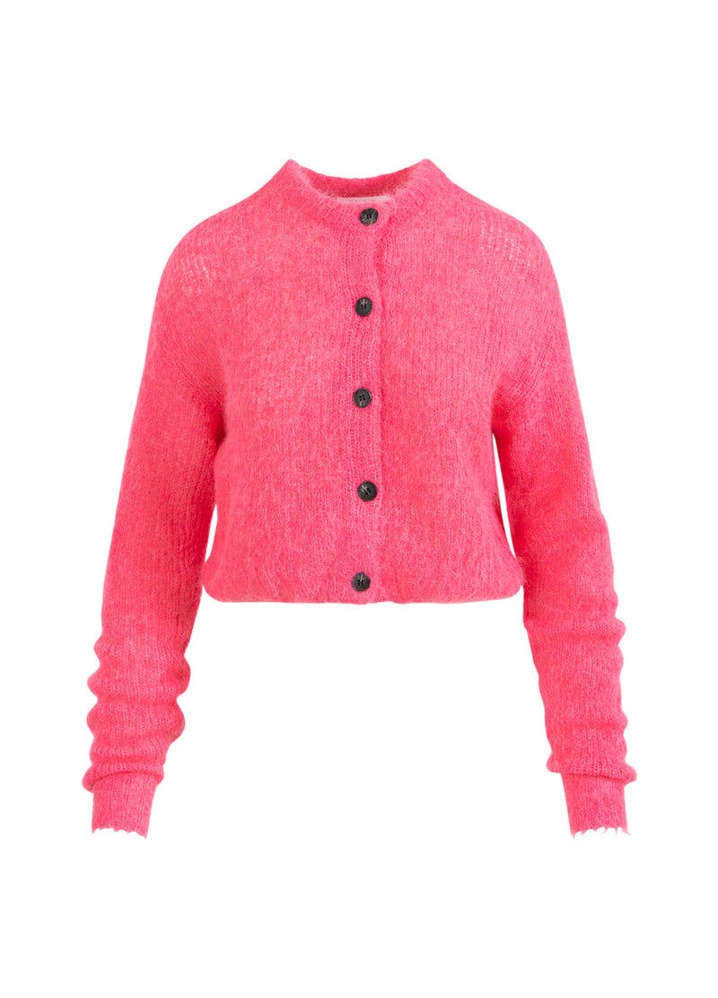 Coster Copenhagen CROPPED STRIKKET CARDIGAN Knitwear Bright pink - 663