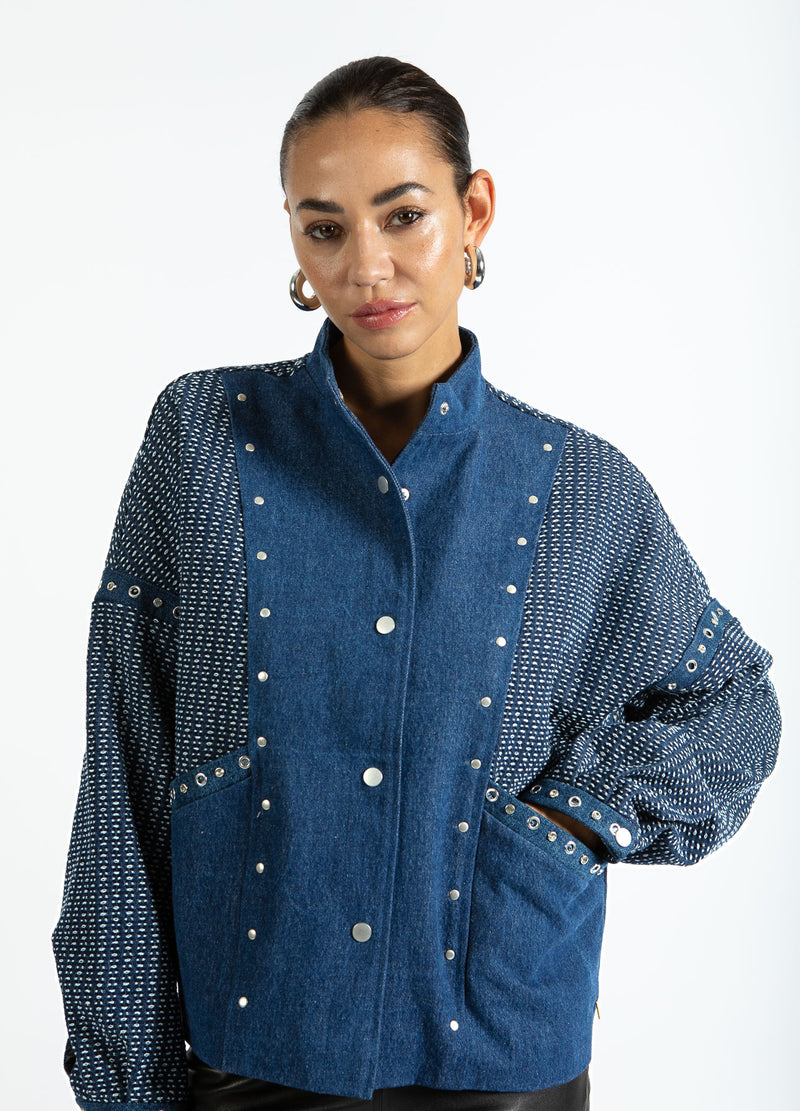 Coster Copenhagen DEKORERET DENIMJAKKE Outerwear Blue denim - 510
