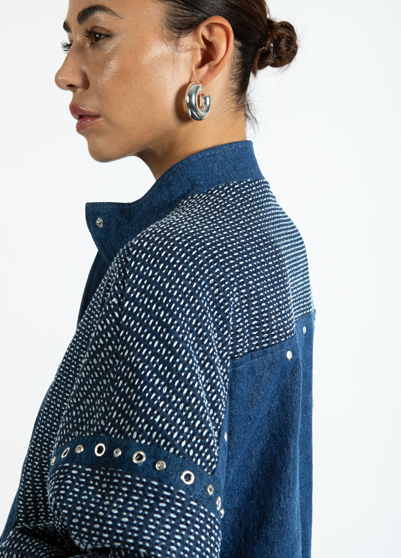Coster Copenhagen DEKORERET DENIMJAKKE Outerwear Blue denim - 510