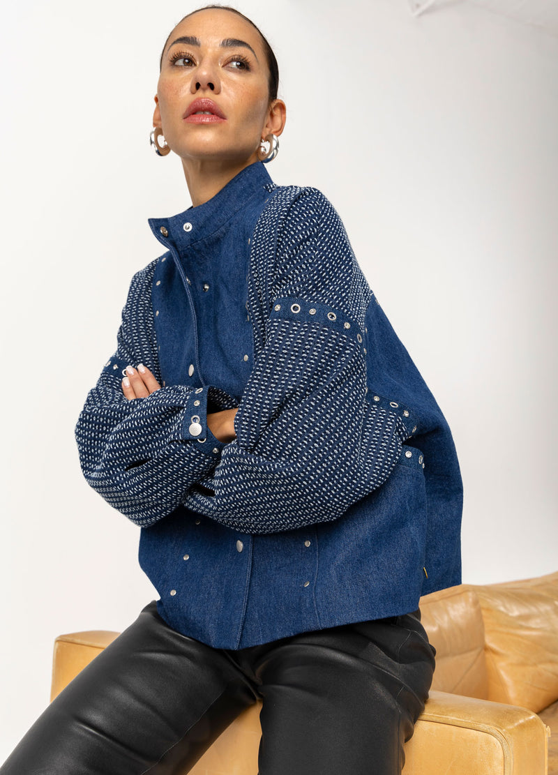 Coster Copenhagen DEKORERET DENIMJAKKE Outerwear Blue denim - 510