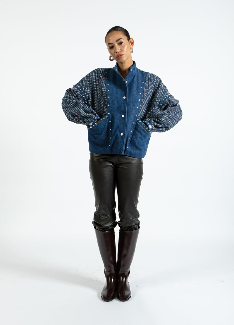Coster Copenhagen DEKORERET DENIMJAKKE Outerwear Blue denim - 510