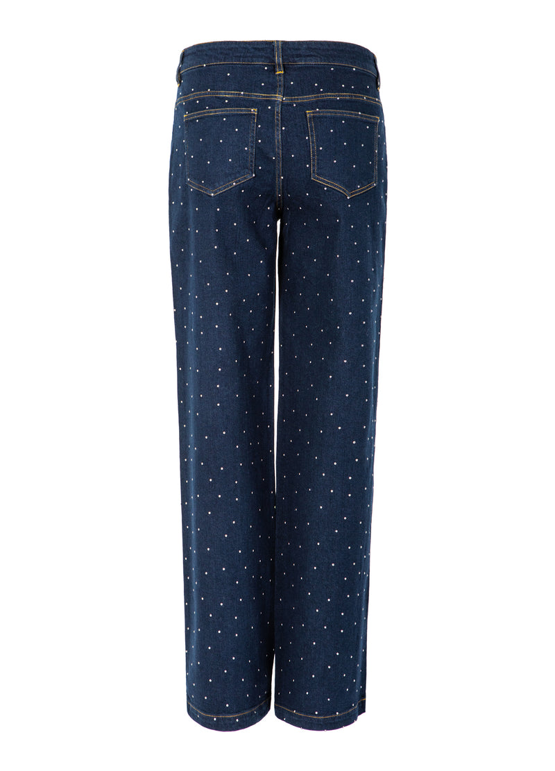 Coster Copenhagen DENIMBUKSER MED NITTER - PETRA PASFORM Pants Eclipse blue - 555