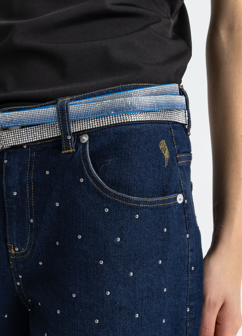 Coster Copenhagen DENIMBUKSER MED NITTER - PETRA PASFORM Pants Eclipse blue - 555
